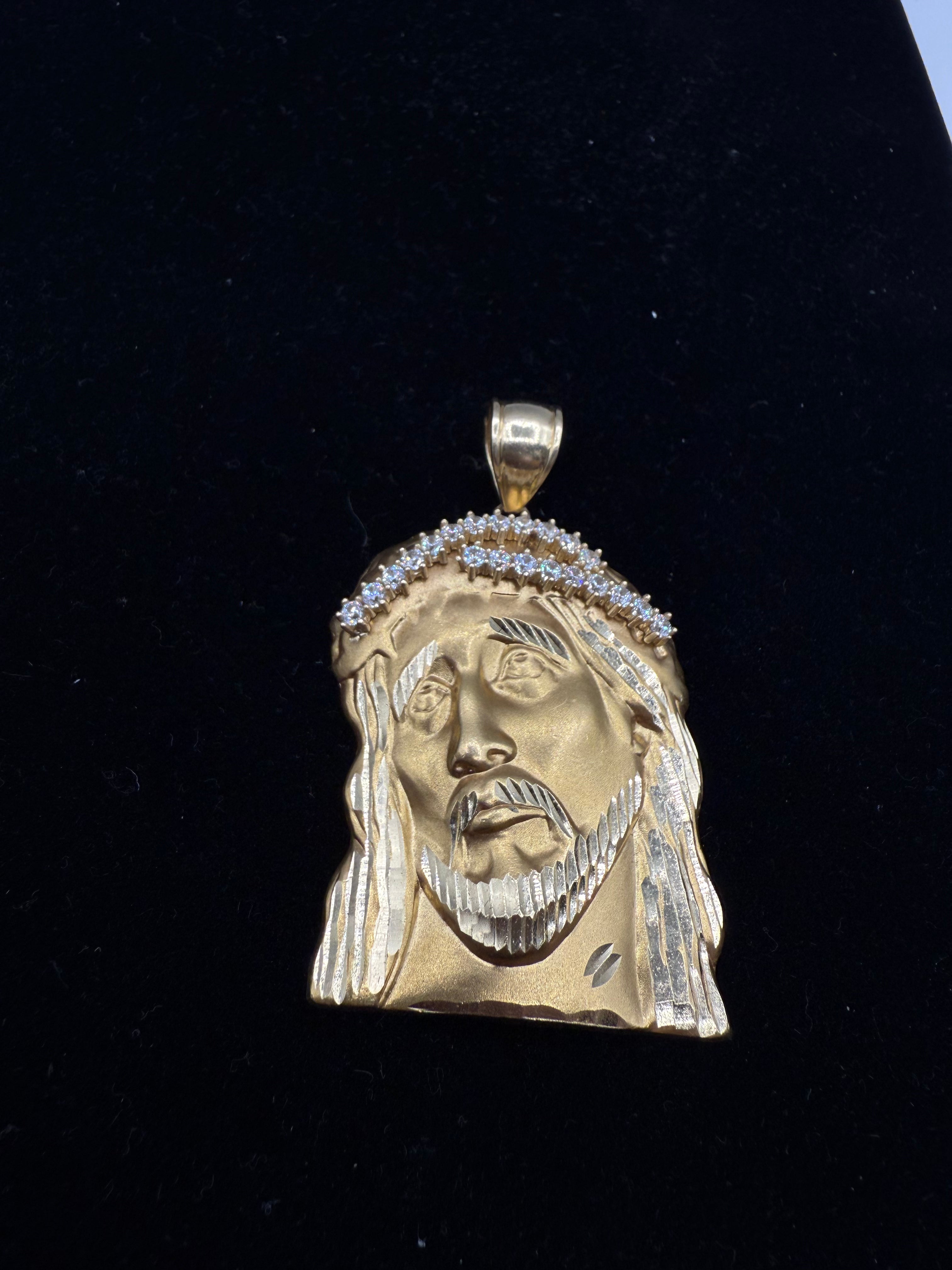 14k Jesus's Face Pendant