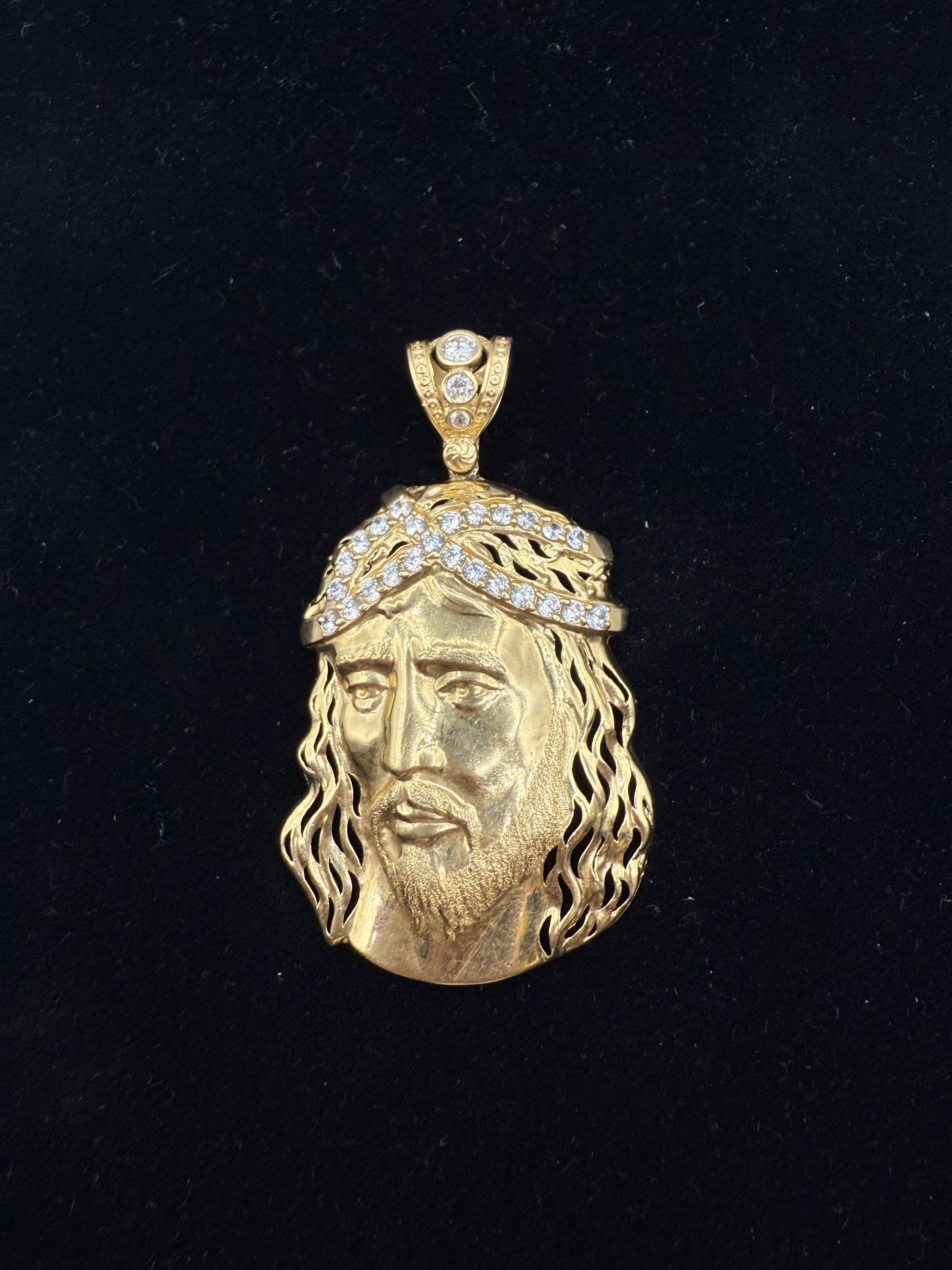14k Jesus's Face Pendant