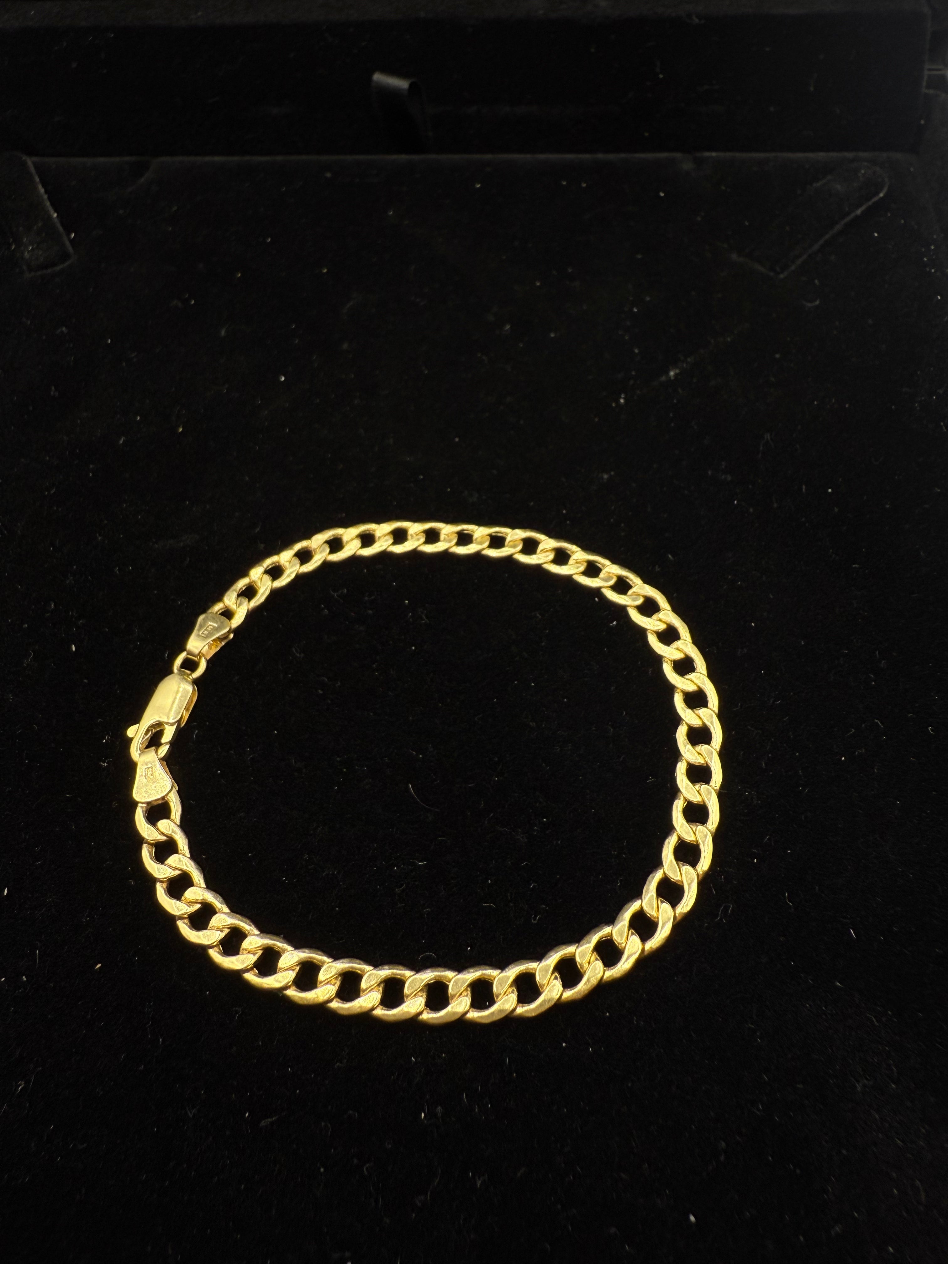 14k Flat Cuban Bracelet