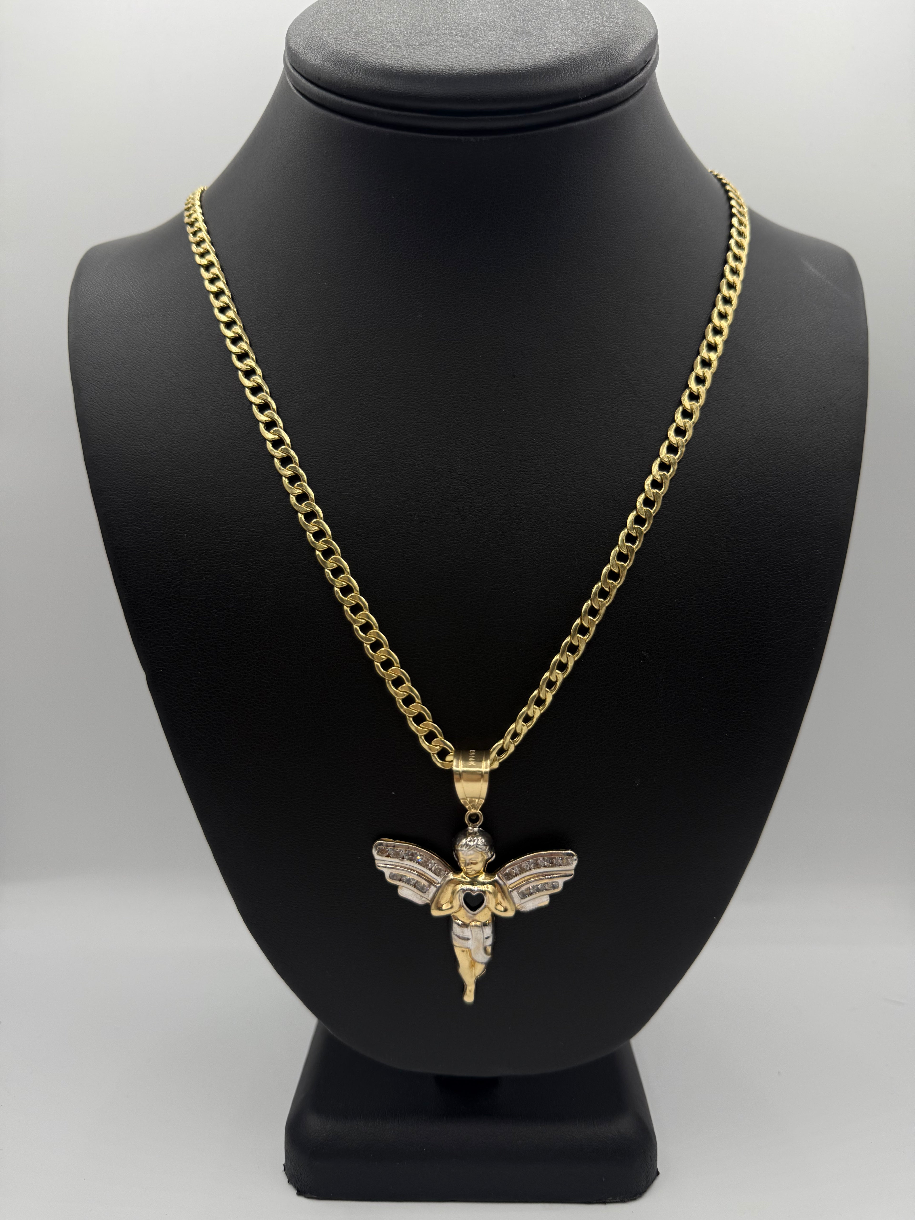 14k Cubana con Medalla de Angel