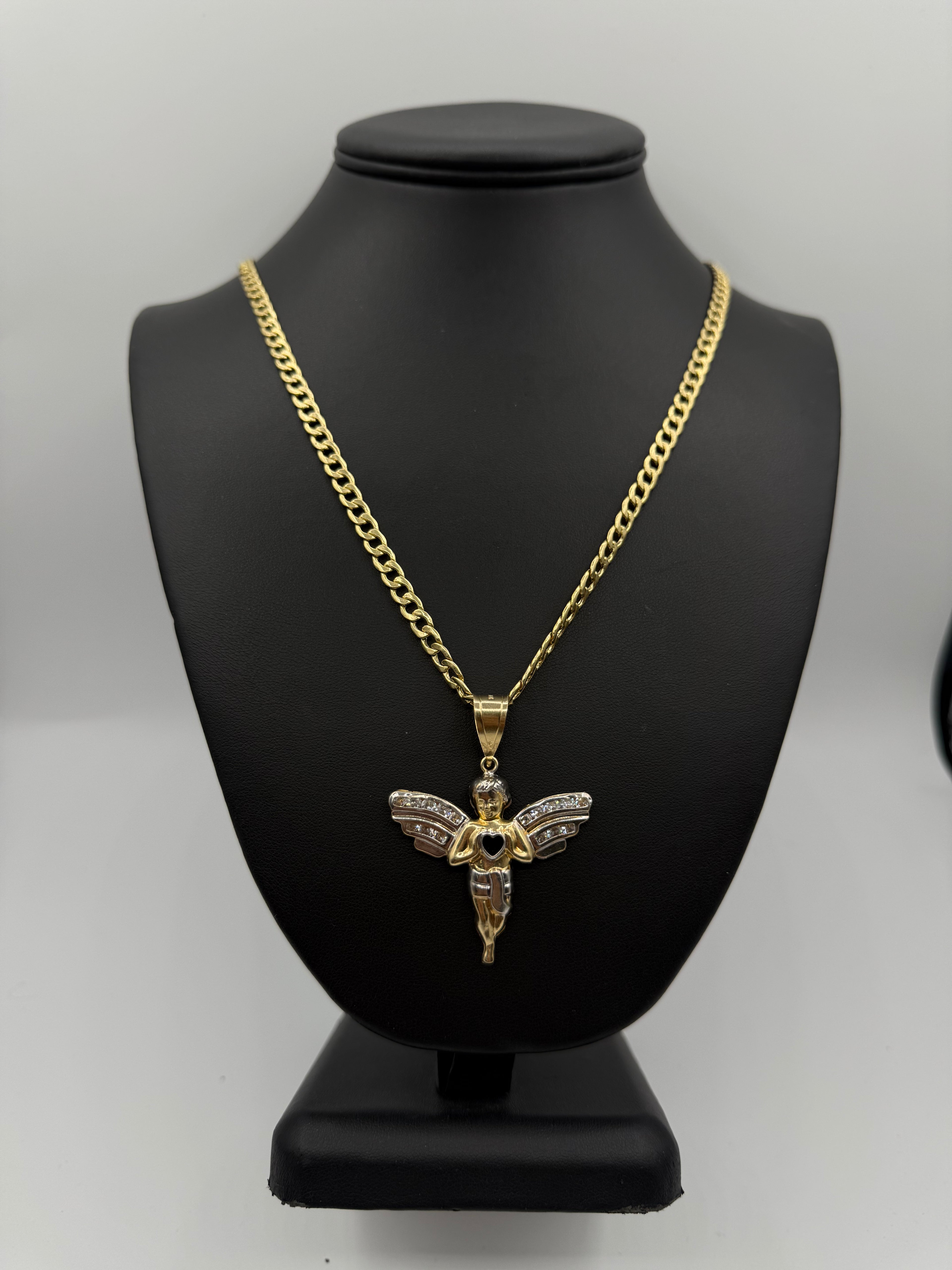 14k Cubana con Medalla de Angel